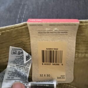 Brand new with tags Levi women corduroy dark tan pants size 32x30